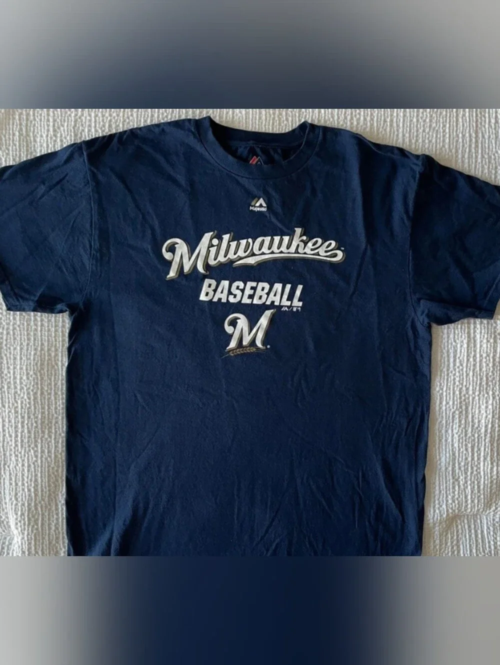 New Milwaukee Brewers T-Shirt Majestic MLB Baseball Navy Blue Big & Tall 4XLT